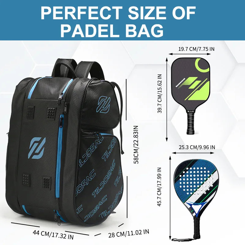 Pickleball Padel Bag with Insulated Compartment