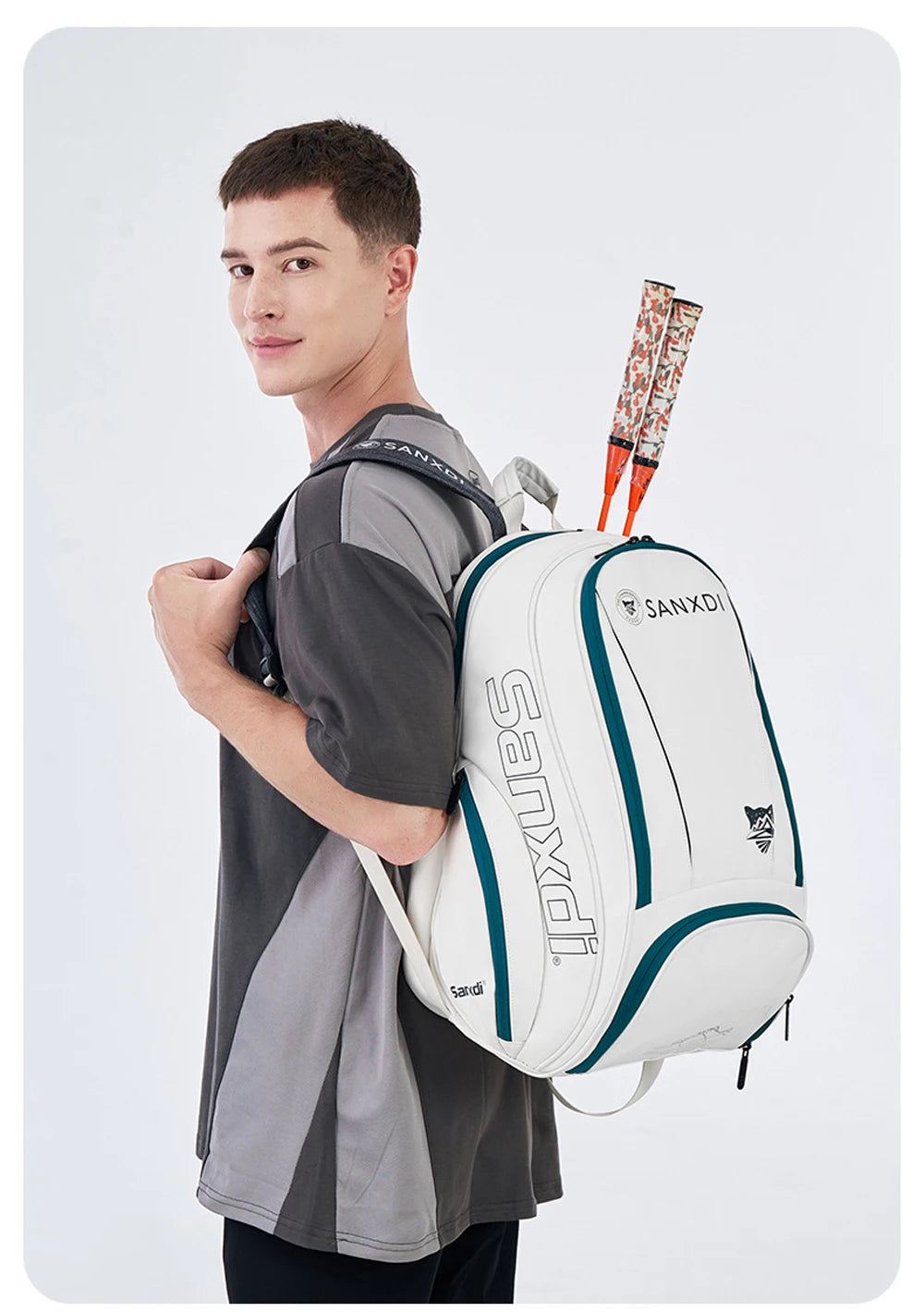 SANXDI Squash Badminton Racket Bag Unisex Large Capacity