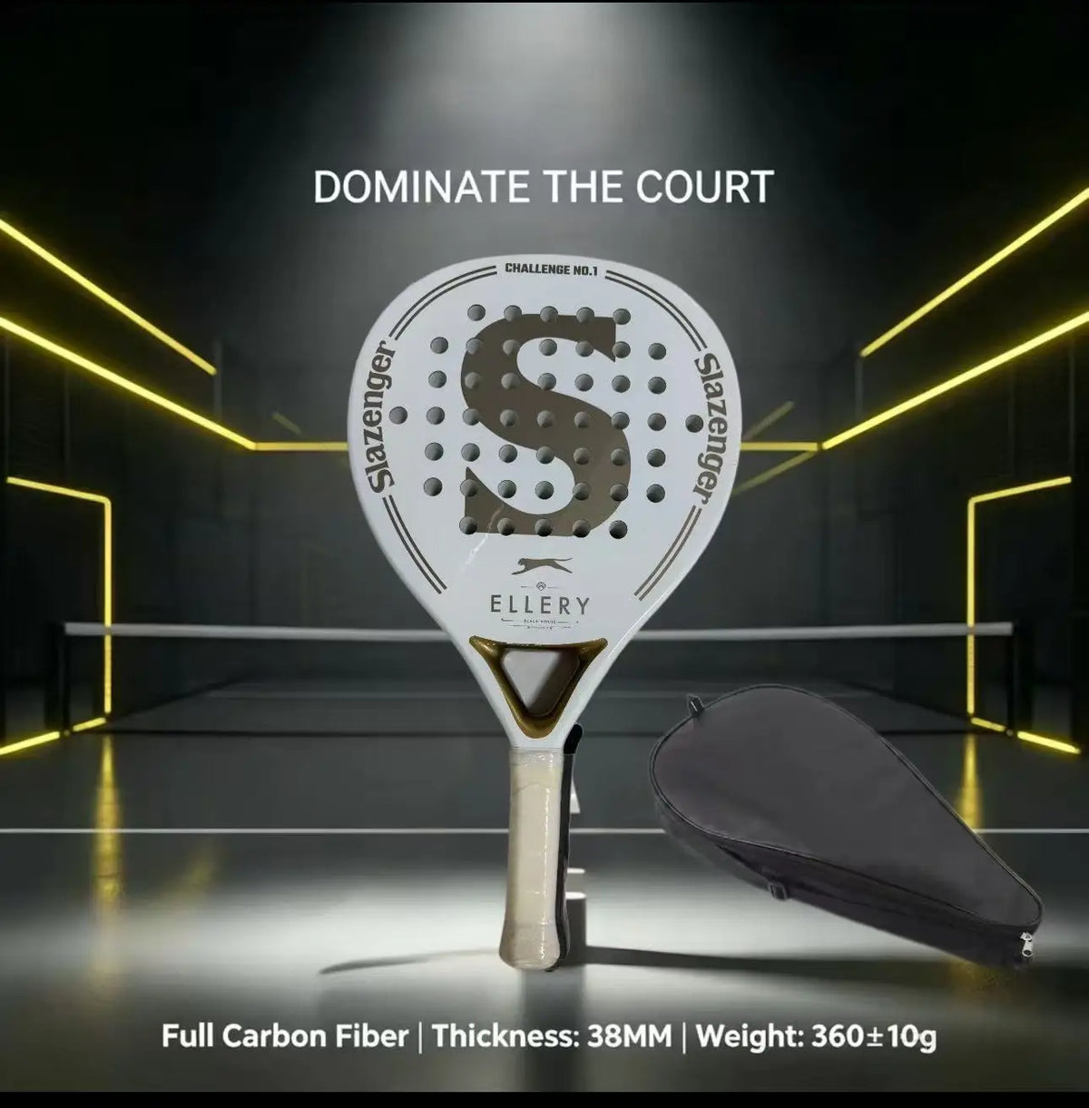 Slazenger Padel Racket Carbon Fiber 360g Soft EVA Foam Core