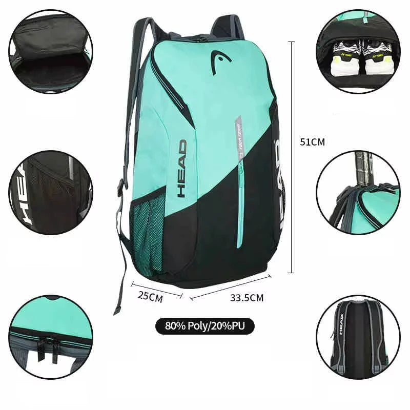 HEAD Padel Backpack Tour Team Large Capacity Sport Bag