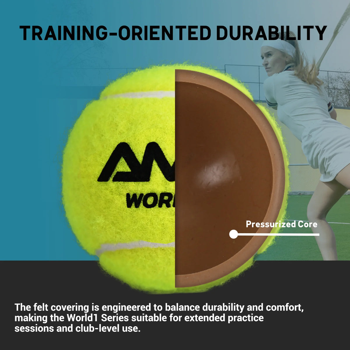 AMASPORT Padel Paddle Training Balls 3Pcs Durable Set
