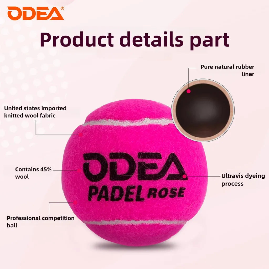 ODEA Padel Balls Pink - High Bounce Durable Training Balls