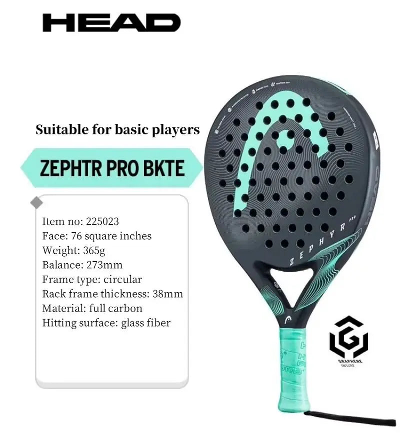 HEAD ZEPHYR Padel Rackets Carbon Fiber EVA Foam Core