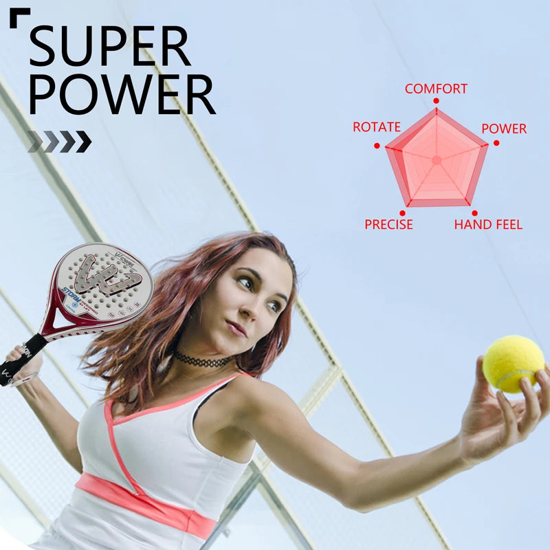 Carbon Fiber Padel Racket | EVA Elastic Memory Core