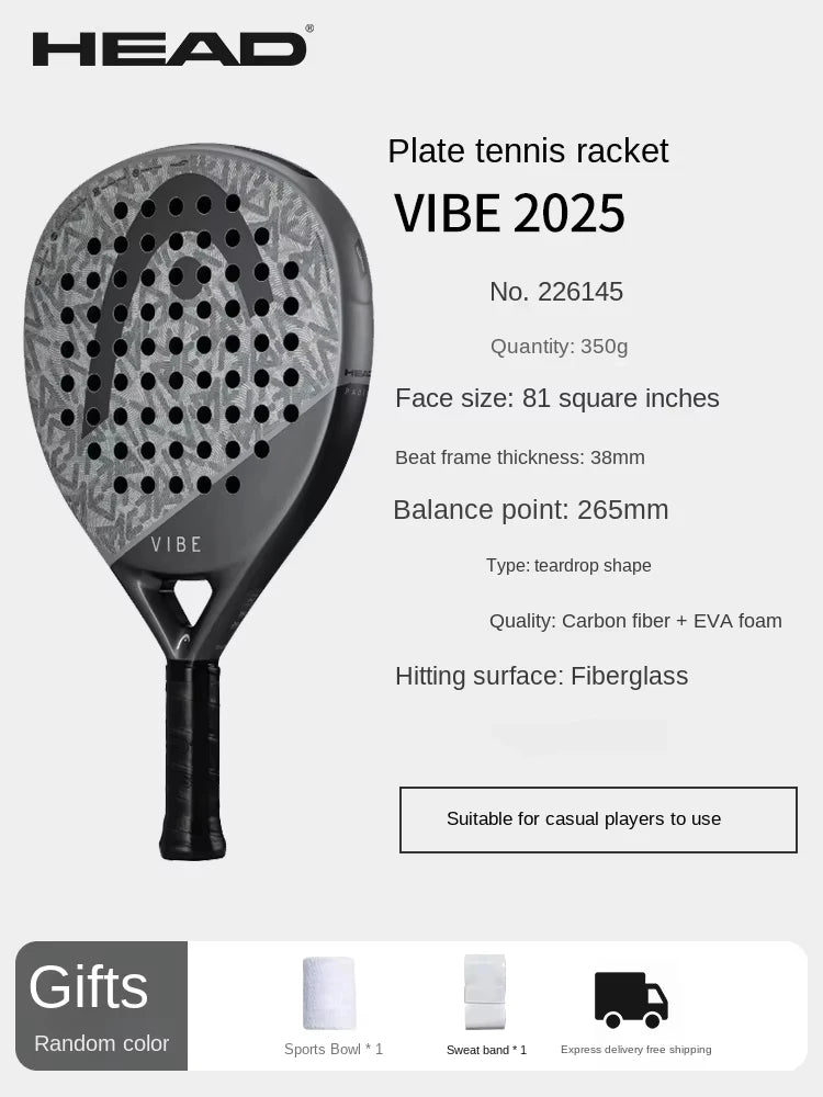 HEAD VIBE Padel Racket Carbon Fiber Lightweight 280-300g