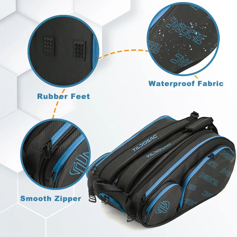 Pickleball Padel Bag with Insulated Compartment