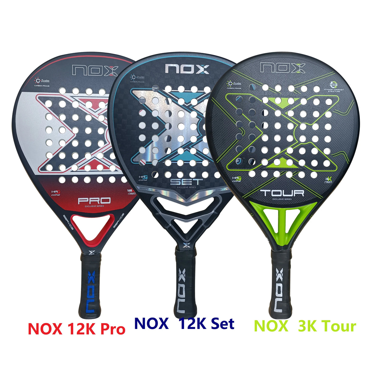 NOX Padel Racket Carbon Fiber EVA Memory Foam Core