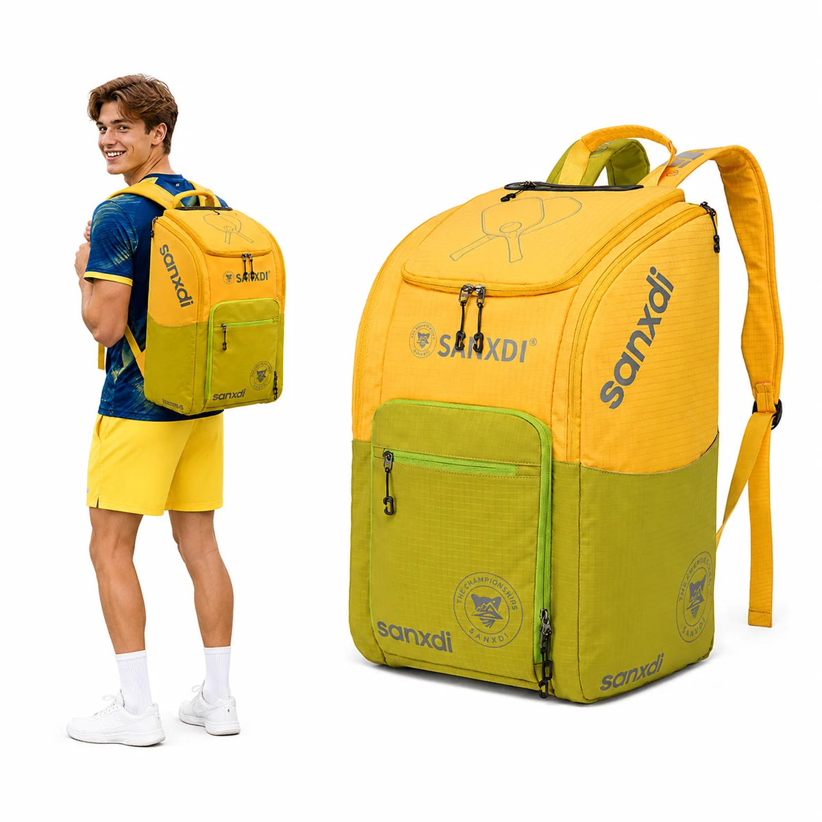 Waterproof Pickleball Paddle Backpack with Shoe Compartment