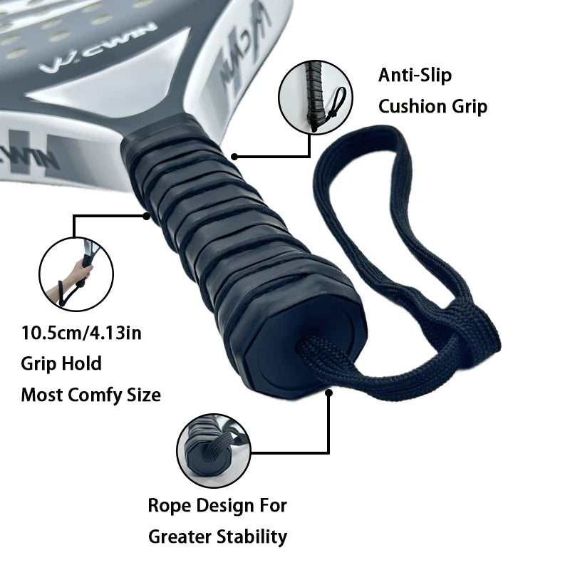 Cwin Padel Racket HOUWAVE White Carbon Fiber EVA Foam