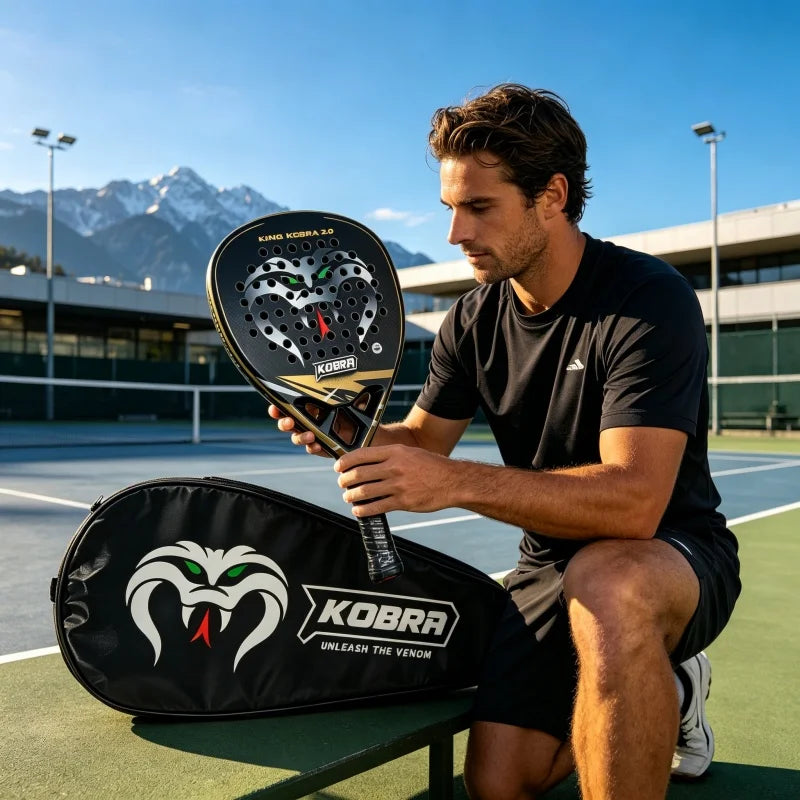 18K Carbon Fiber Padel Racket KING KOBRA 2.0 Black