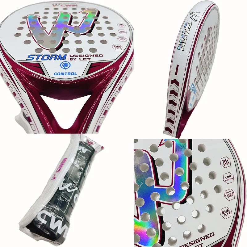 Cwin Padel Racket Pro Carbon Fiber EVA Surface for Training