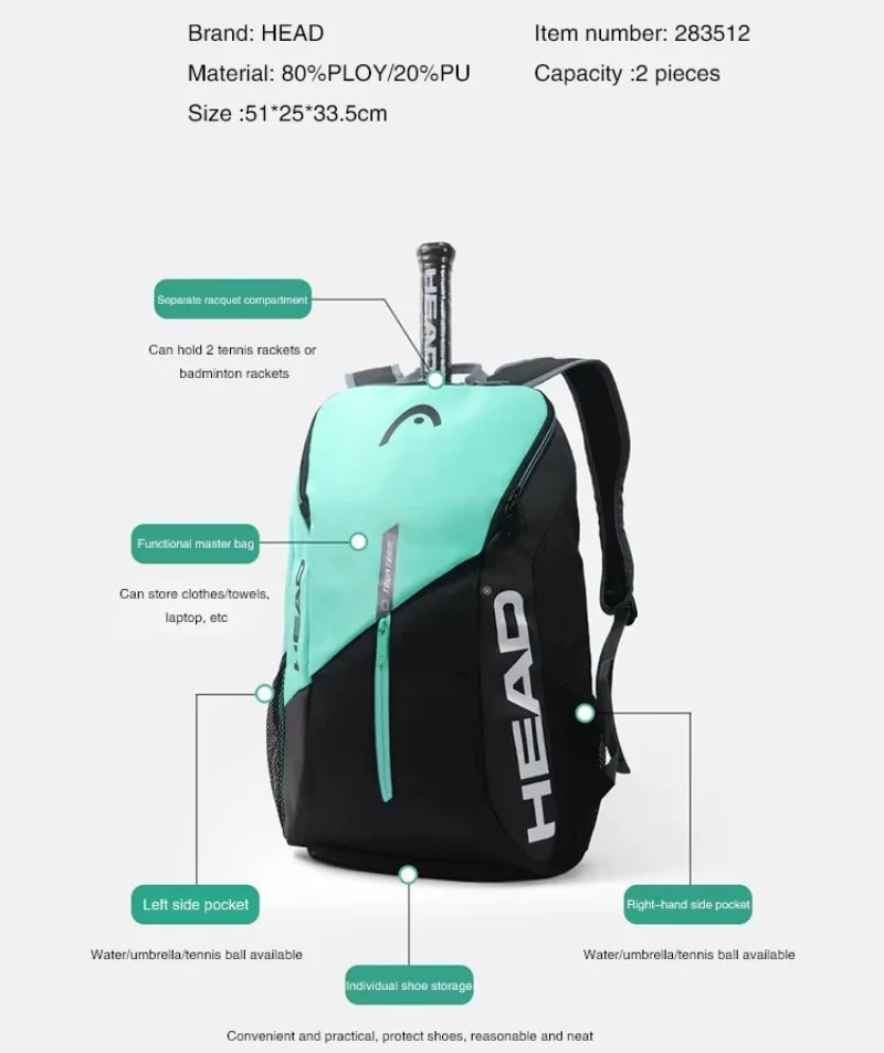 HEAD Padel Racket Bag Large Capacity with Shoe Compartment