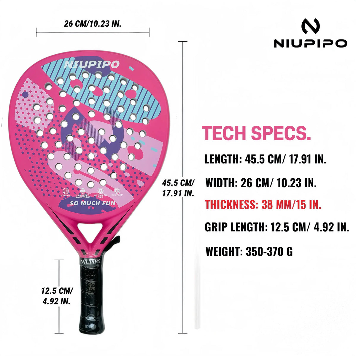 Padelio Raketė NIUPIPO Teardrop Forma Anglies Pluoštas