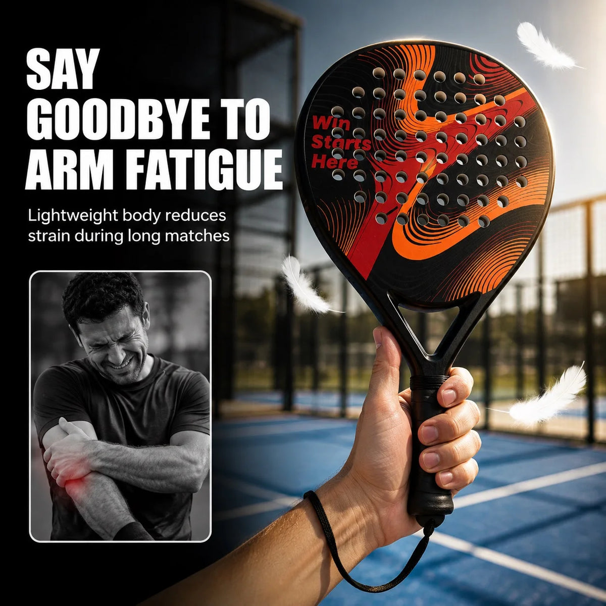 WNONSO Padel Racket ABS Carbon Fiber Round Shape EVA Core
