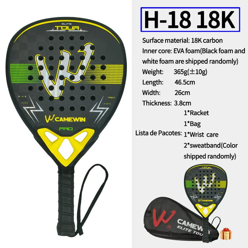 CAMEWIN 18K Carbon Fiber Padel Racket with EVA Foam Core