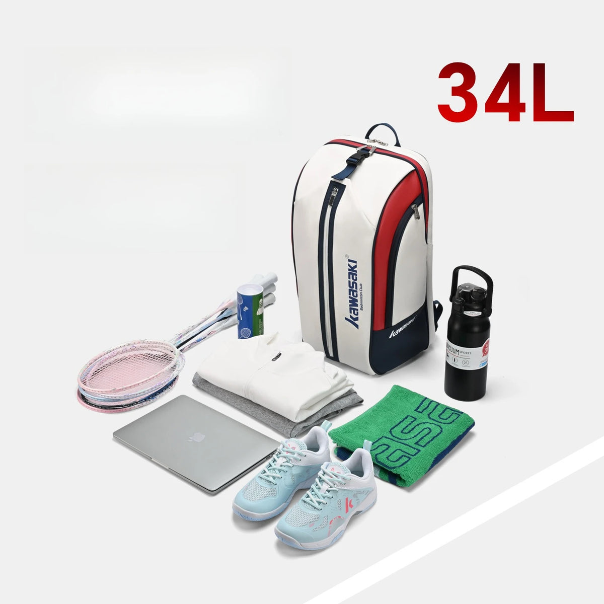 Kawasaki Padel Backpack with Shoe Compartment and Laptop Sleeve