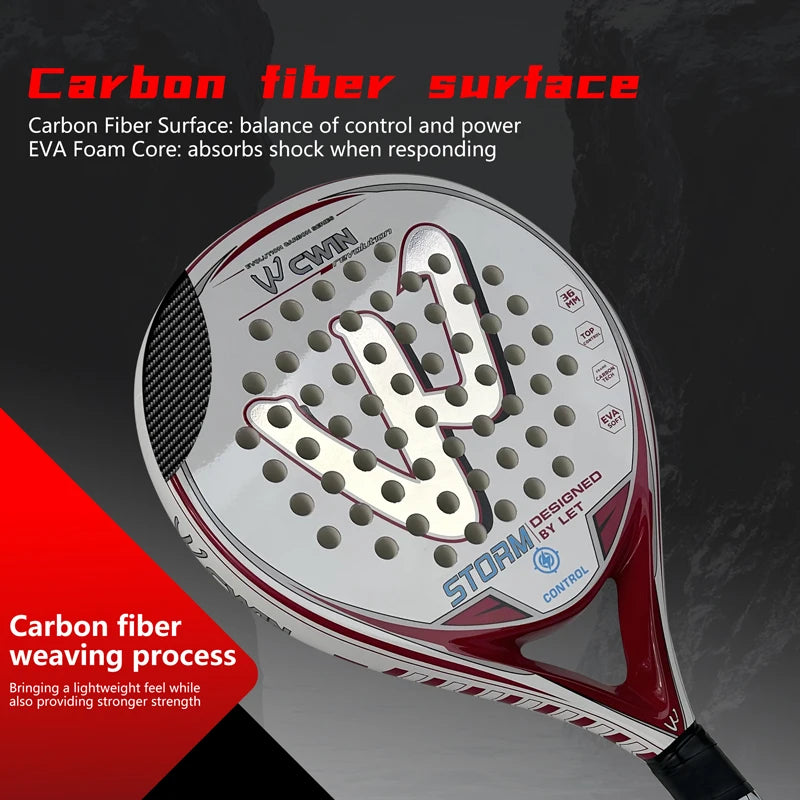 Carbon Fiber Padel Racket | EVA Elastic Memory Core