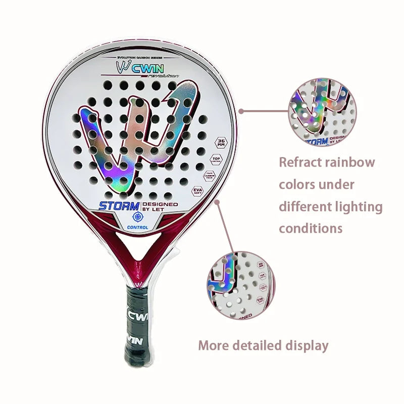 Cwin Padel Racket Pro Carbon Fiber EVA Surface for Training