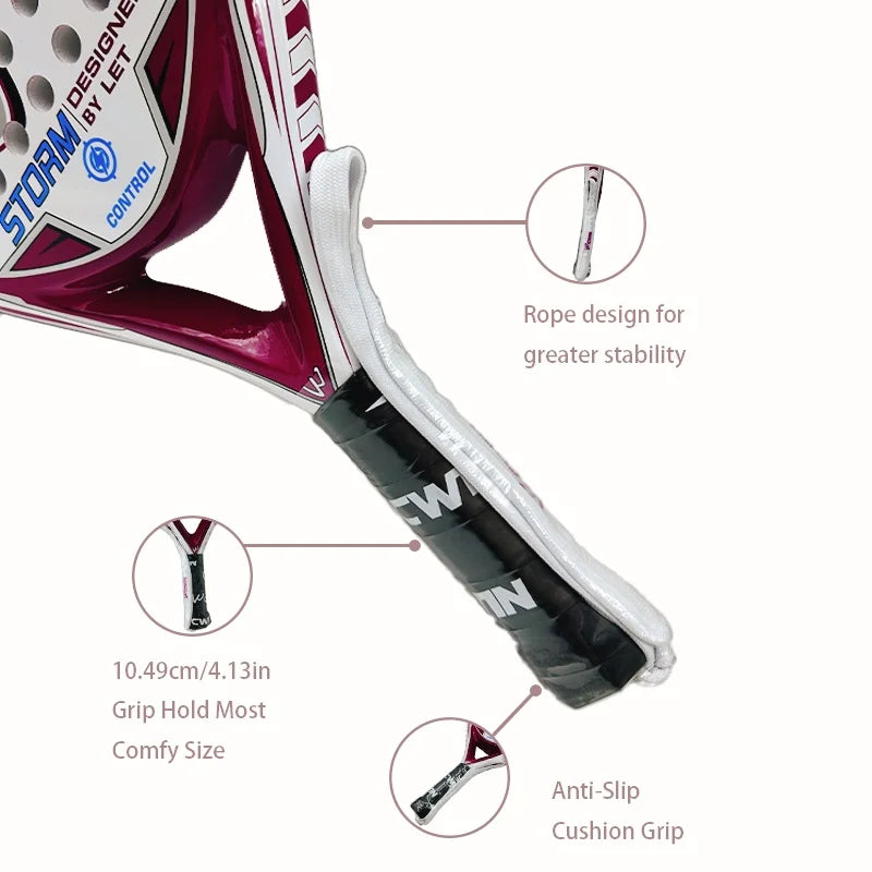 Cwin Padel Racket Pro Carbon Fiber EVA Surface for Training