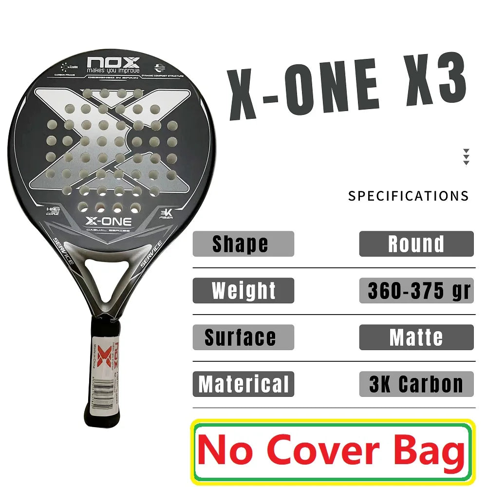 NOX Padel Racket Carbon Fiber EVA Memory Foam Core