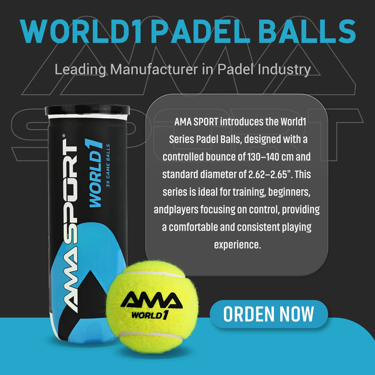AMASPORT Padel Paddle Training Balls 3Pcs Durable Set
