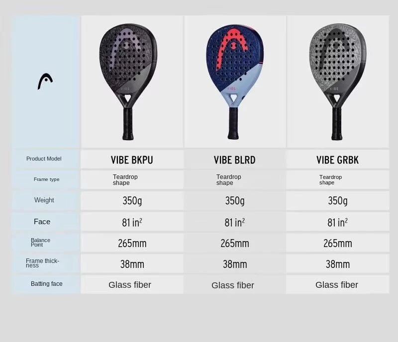 HEAD VIBE Padel Racket Carbon Fiber Lightweight 280-300g