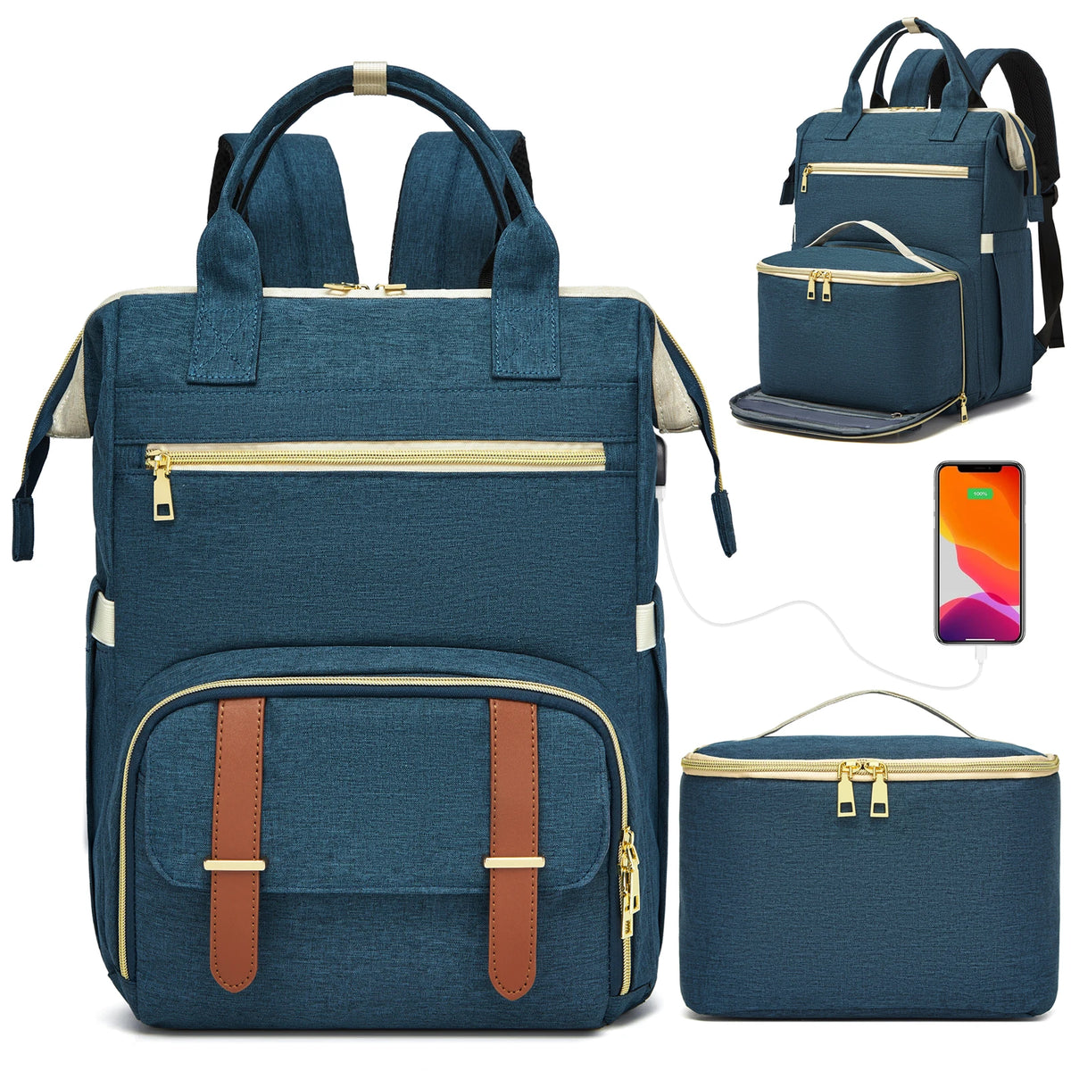 Insulated Cooler Lunch Backpack Waterproof Travel Bag