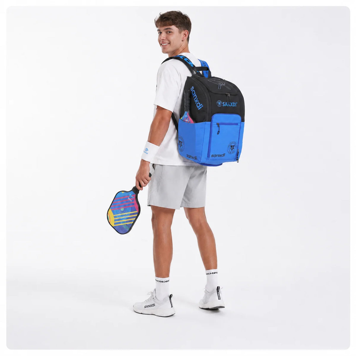 Waterproof Pickleball Paddle Backpack with Shoe Compartment