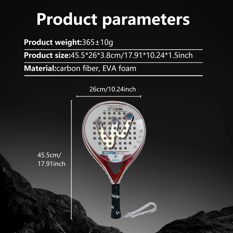 Carbon Fiber Padel Racket | EVA Elastic Memory Core