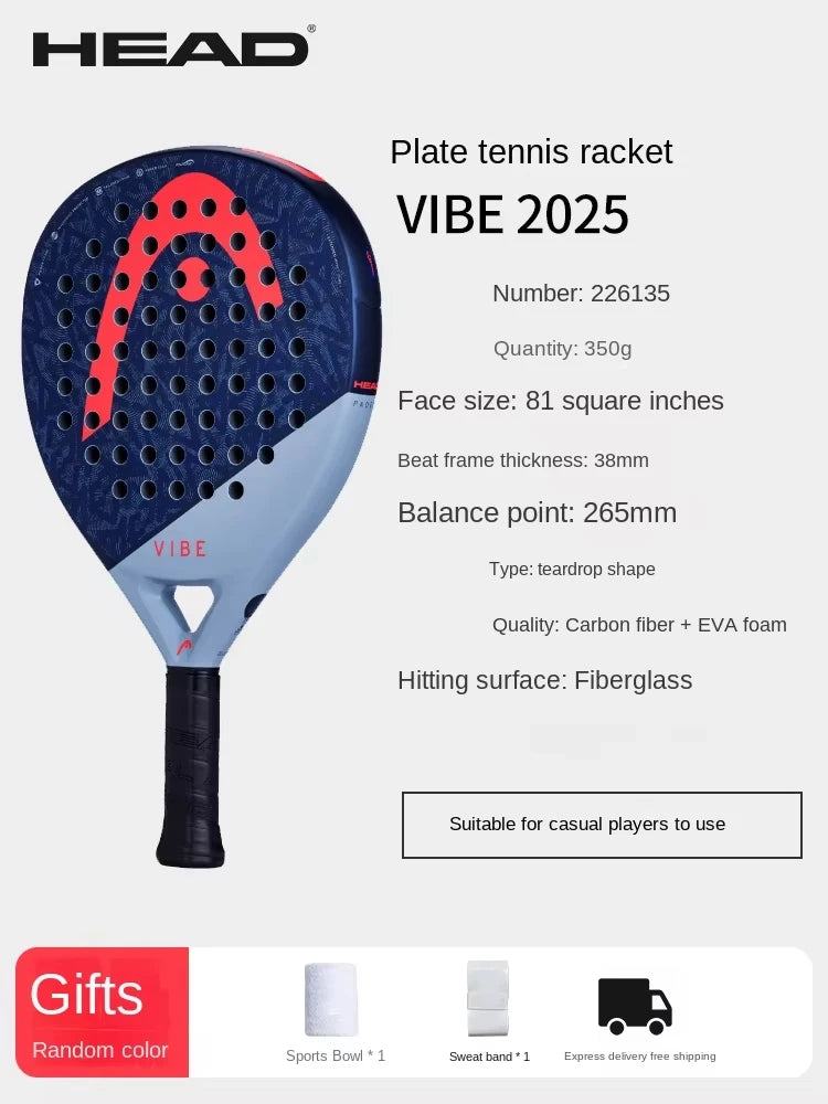 HEAD VIBE Padel Racket Carbon Fiber Lightweight 280-300g