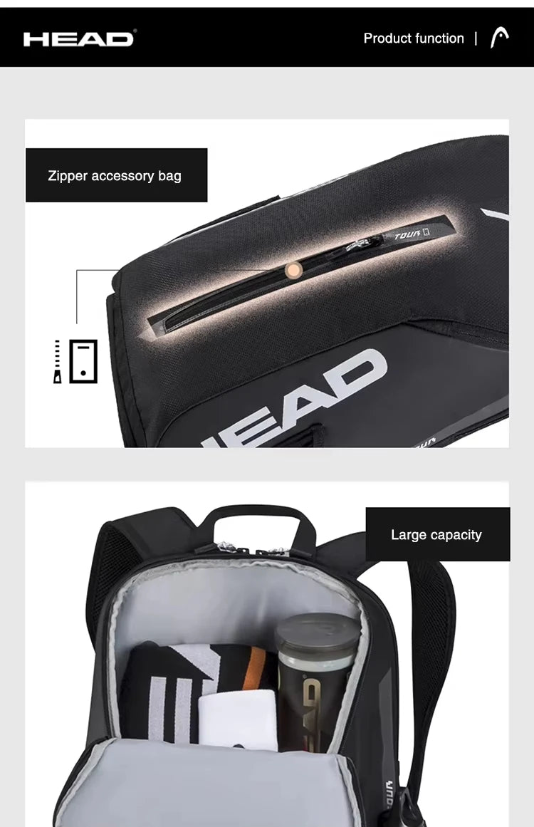 HEAD Padel Backpack Tour Team Large Capacity Sport Bag
