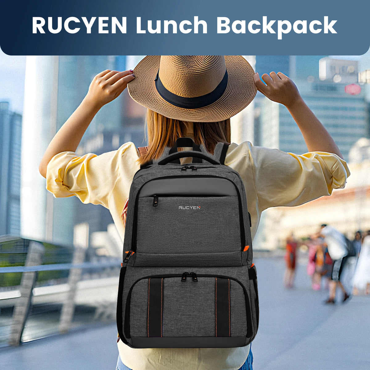 Insulated Cooler Lunch Backpack Waterproof Travel Bag